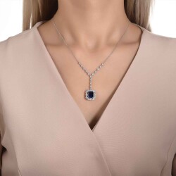 2.26 Carat Diamond Sapphire Necklace - 1