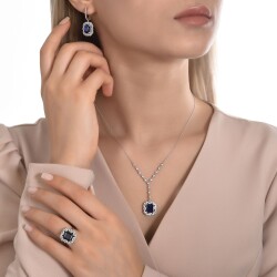 2.26 Carat Diamond Sapphire Necklace - 2