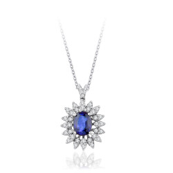 2.37 Carat Diamond Sapphire Necklace 