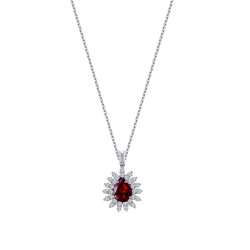 3.12 Carat Diamond Ruby Necklace 