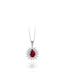 3.12 Carat Diamond Ruby Necklace 