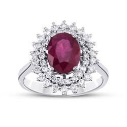 3.26 Carat Diamond Ruby Ring - 1