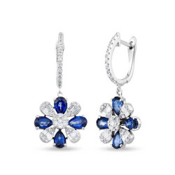 3.27 Carat Diamond Sapphire Earrings 