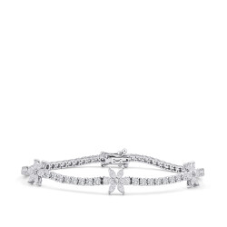 3.69 Carat Diamond Flower Bracelet 