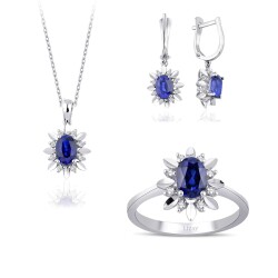 4.18 Karat Pırlanta Safir Set - 1