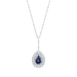 5.17 Carat Diamond Drop Sapphire Necklace - 2