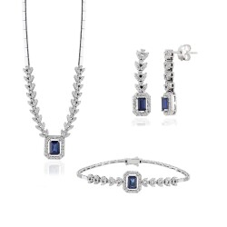 5.48 Carat Diamond Sapphire Set - 1