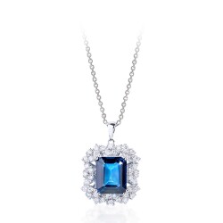 6.04 Carat Diamond Sapphire Necklace 