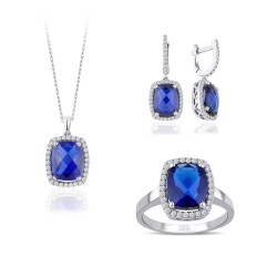 8.59 Karat Pırlanta Safir Set - 1