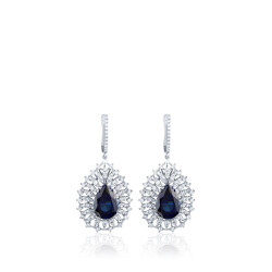 9.49 Carat Diamond Sapphire Earrings - 2