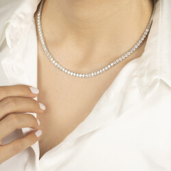 9.79 Carat Diamond Tennis Necklace - 2