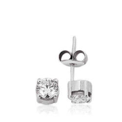 1.01 Carat Solitaire Diamond Earrings - 1