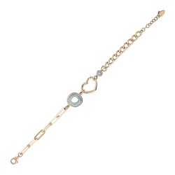 Gold Paper Clip Heart Bracelet - 1