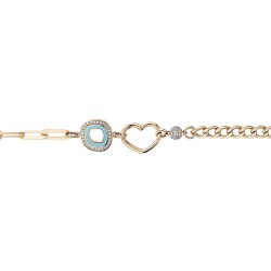 Gold Paper Clip Heart Bracelet - 2