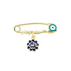 Golden Baby Mashallah Written Collar Pin - 1