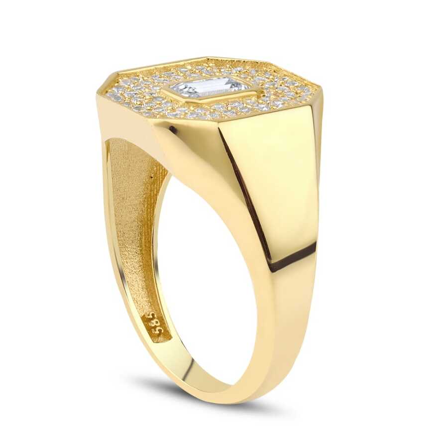 Gold Baguette Knight Ring | Lizay R087849