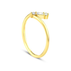 Gold Baguette Stone Ring - 2