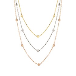 Gold Three Color Toptop Necklace - 2