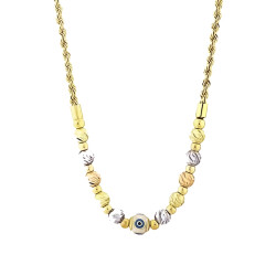 Gold Evil Eye Beads Ball Necklace - 2