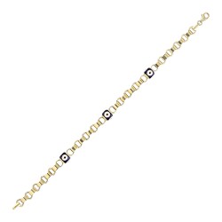 Gold Evil Eye Bead Bracelet - 1