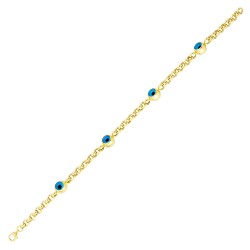 Gold Evil Eye Bead Bracelet - 1