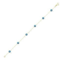 Gold Evil Eye Beaded Bracelet - 1