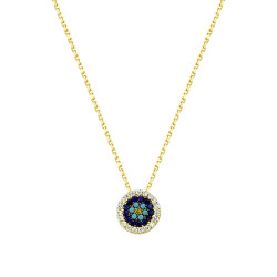 Gold Evil Eye Beaded Necklace - 1