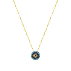 Gold Evil Eye Beaded Necklace - 2