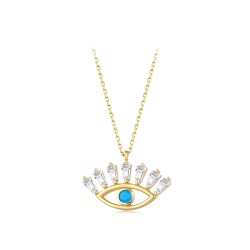 Gold Eye Baguette Necklace - 1