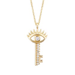 Gold Eye Key Necklace - 1