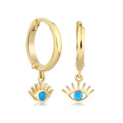 Gold Eye Hoop Earrings 