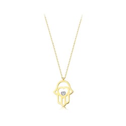 Gold Fatima Hand Necklace - 1