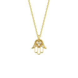 Gold Fatima Hand Necklace - 1