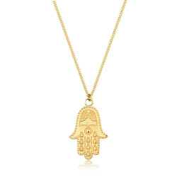 Gold Mother of Fatima Hand Necklace - 1