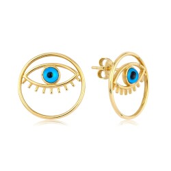 Gold Eye Earrings - 1