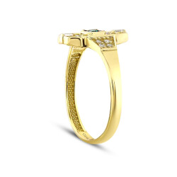 Gold Green Baguette Ring - 2