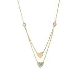 Gold Heart Double Necklace - 1