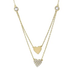 Gold Heart Double Necklace - 2