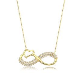 Gold Heart Infinity Necklace - 1