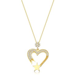 Gold Heart Star Necklace - 1