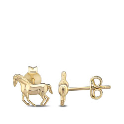 Gold Horse Earrings - 1