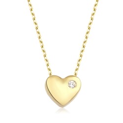 Gold Minimal Heart Necklace - 1