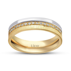 Gold Modern Stone Women's Wedding Ring 