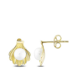 Gold Pearl Earrings - 1