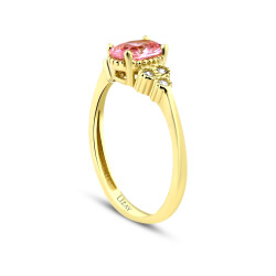 Gold Pink Stone Trend Ring - 2