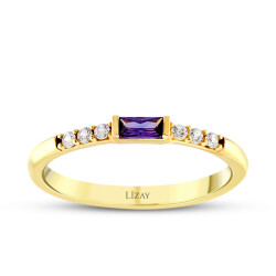 Gold Purple Stone Ring - 1