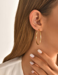 Gold Hoop Earrings - 3