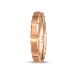 Gold Rose Matte Men's Wedding Ring - 2