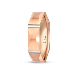 Gold Rose Men's Wedding Ring - 2