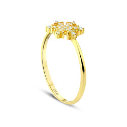 Gold Snowflake Trend Ring - 2